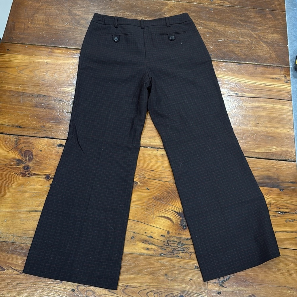 Nine West Slouchy Cyndi stretch brown box pattern office trousers pants size 10 - Picture 9 of 10